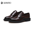 ABINITIO High Quality Luxury Brown Genuine Leather Men Dress Shoes For Men